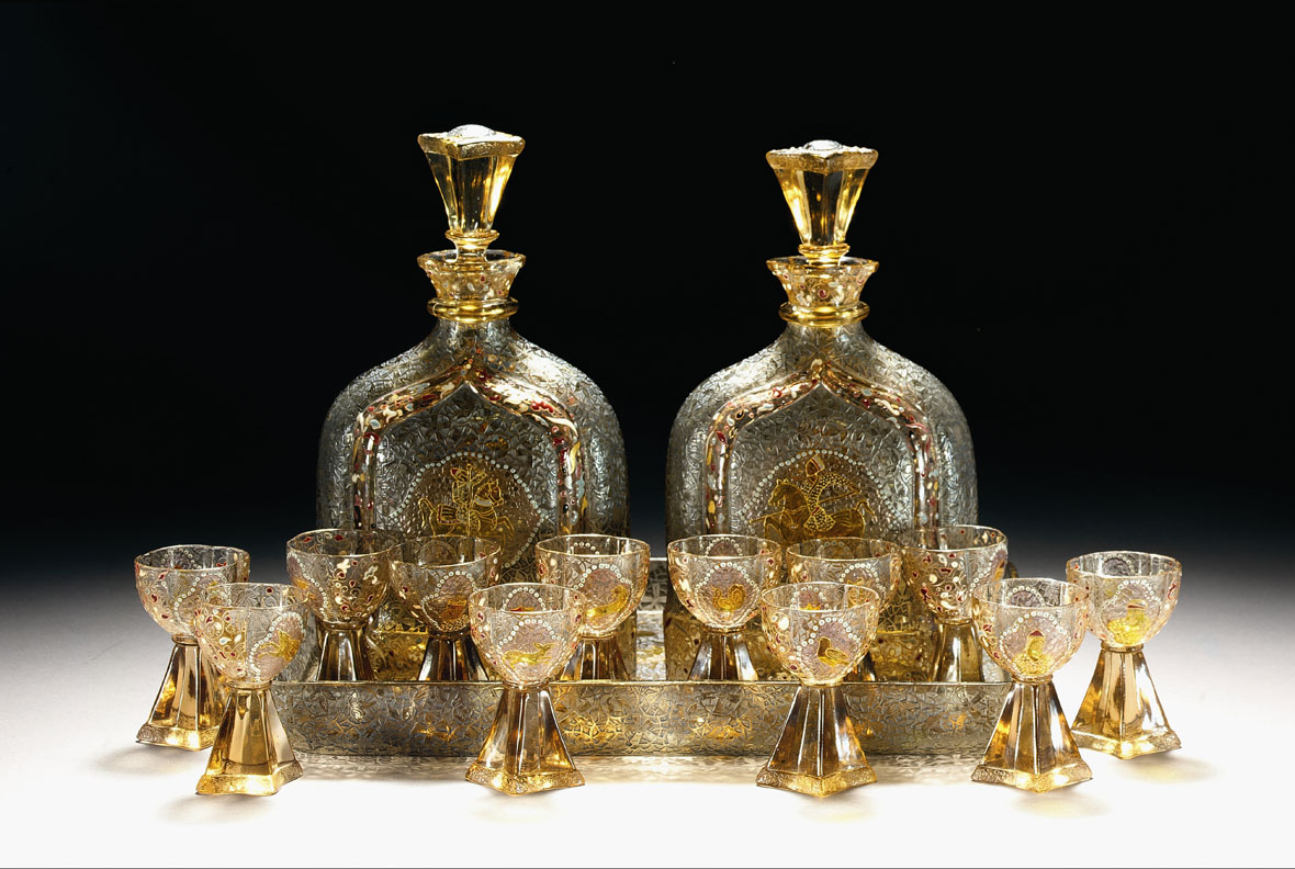 Glass Liquer Service by Galle